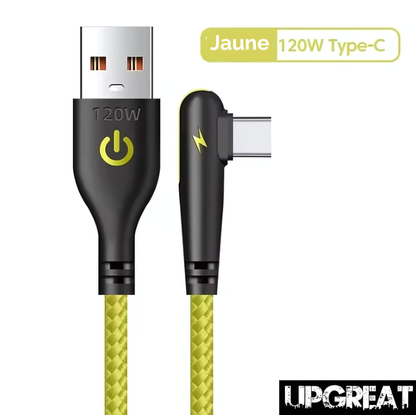 chargeur usb-c jaune 120w / logo upgreat