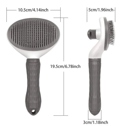 dimension brosse autonettoyante noire sur fond blanc