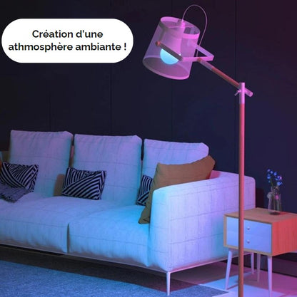 exemple utilisation de l ampoule led multicolore avec decor de salon