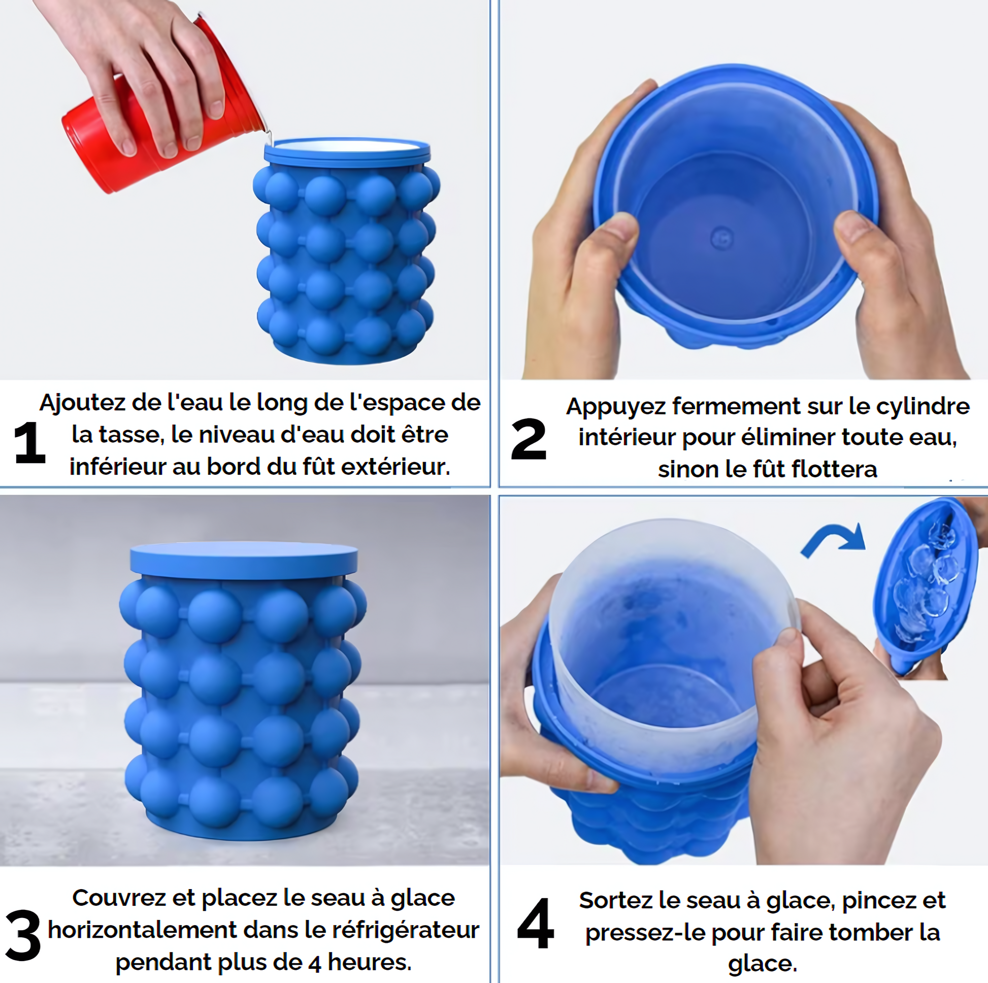 guide utilisation moule à glaçon en silicone en 4 étapes 