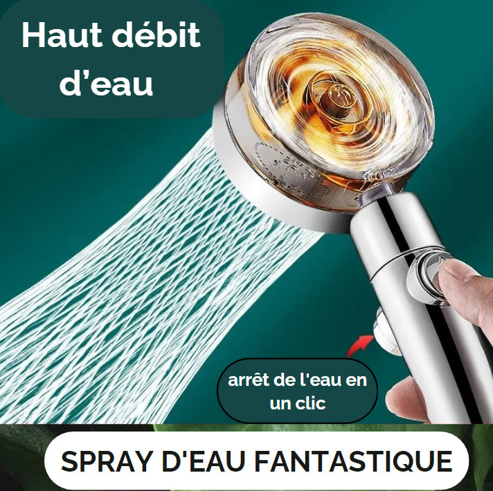 haut debit d eau du pomeau de douche a helice