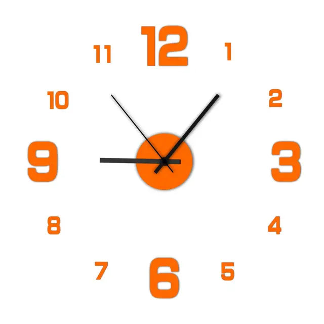 horloge murale diy orange sur un fond blanc