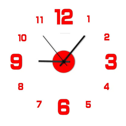 horloge murale diy rouge sur un fond blanc