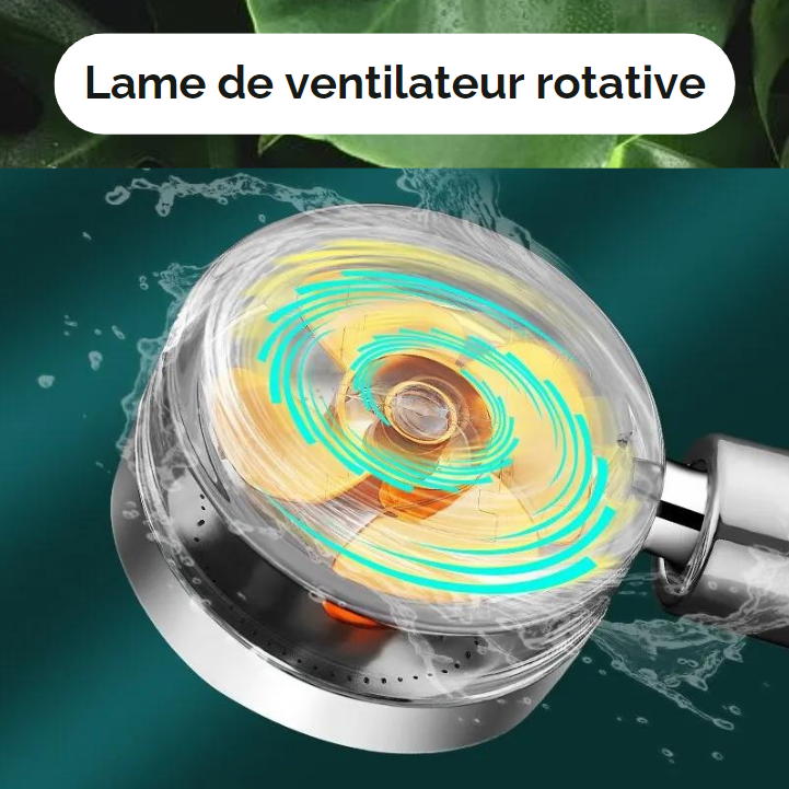 lame de ventilateur rotative du pommeau de douche a helice