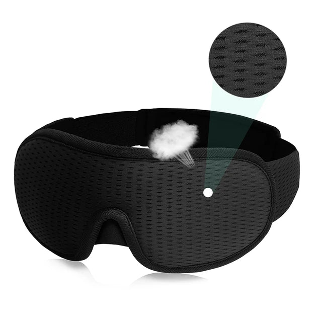 masque de sommeil noir sur fond blanc