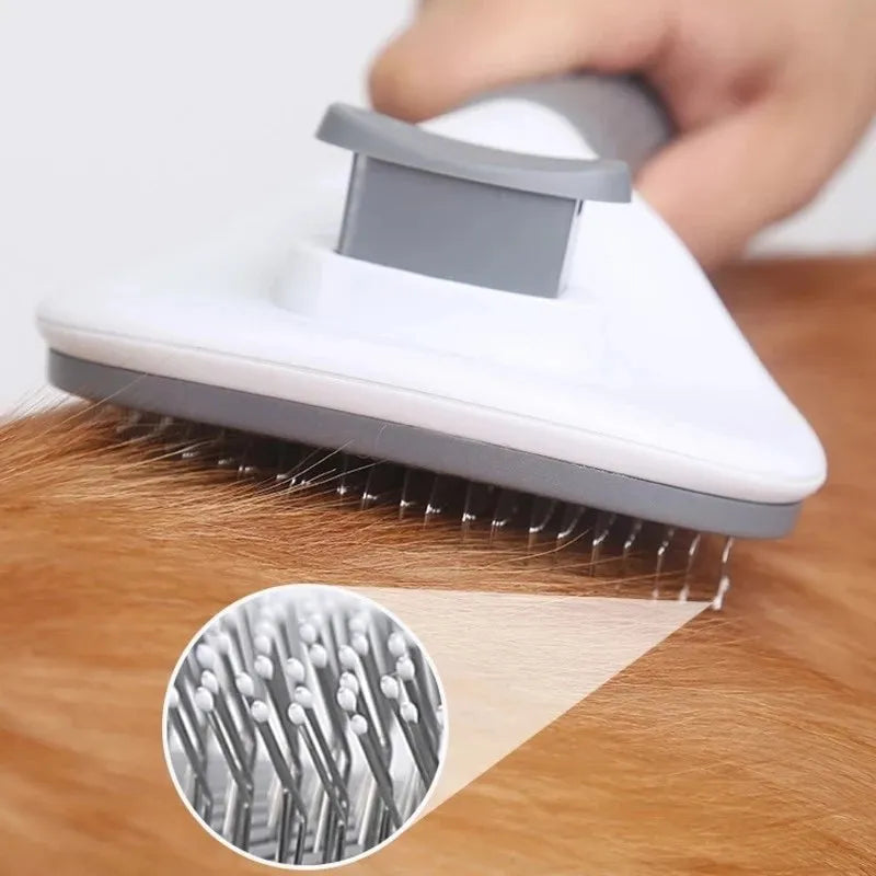 utilisation de la brosse autonettoyante noire pour animaux