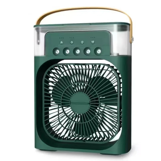 ventilateur humidificateur vert sur fond blanc